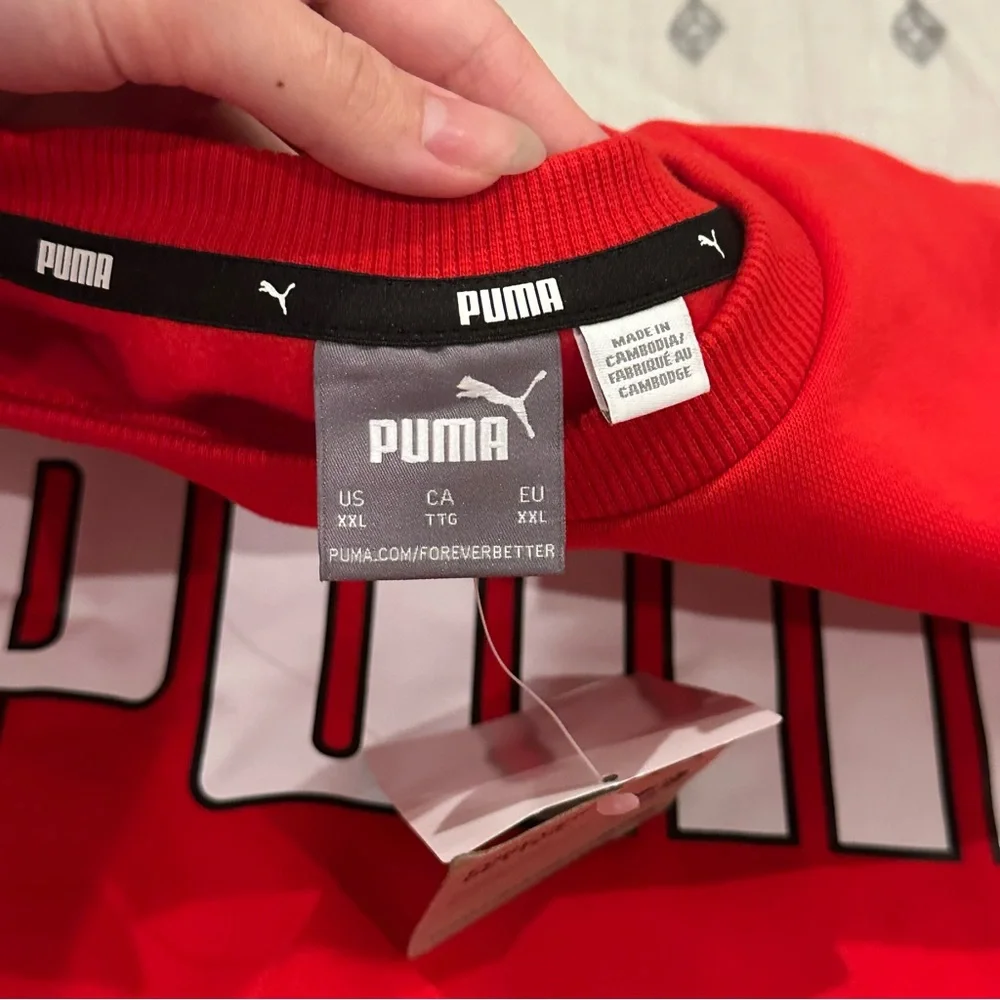 Puma Men Red Fleece Crewneck Sweatshirt